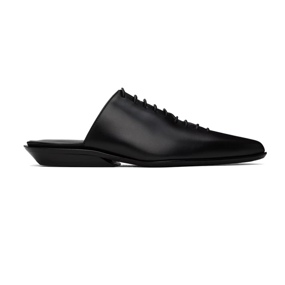 NWT Ann Demeulemeester Black River Lace-Up Mules SZ 37.5 - Picture 2 of 8